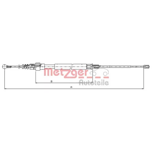 Ťažné lanko parkovacej brzdy METZGER 10.7509