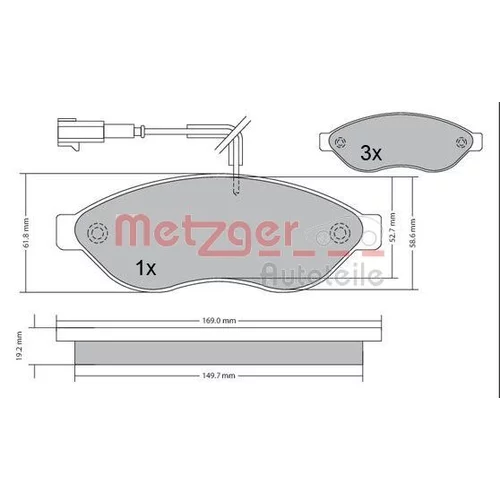 Sada brzdových platničiek kotúčovej brzdy 1170073 /METZGER/