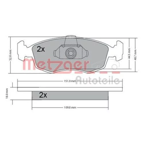 Sada brzdových platničiek kotúčovej brzdy METZGER 1170249