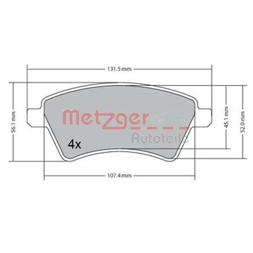 Sada brzdových platničiek kotúčovej brzdy METZGER 1170442