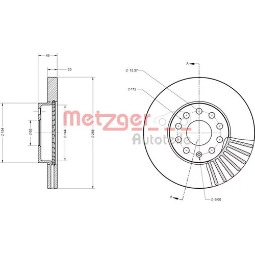Brzdový kotúč METZGER 6110021