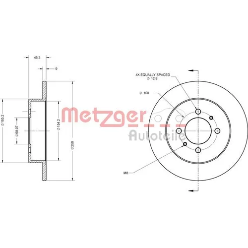 Brzdový kotúč METZGER 6110398