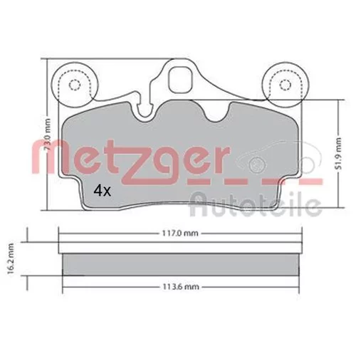 Sada brzdových platničiek kotúčovej brzdy METZGER 1170191