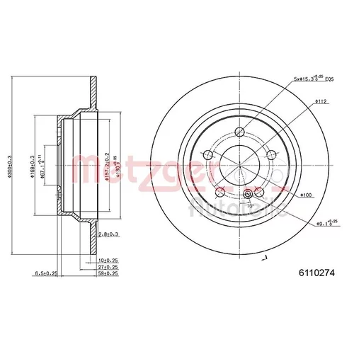 Brzdový kotúč 6110274 /METZGER/