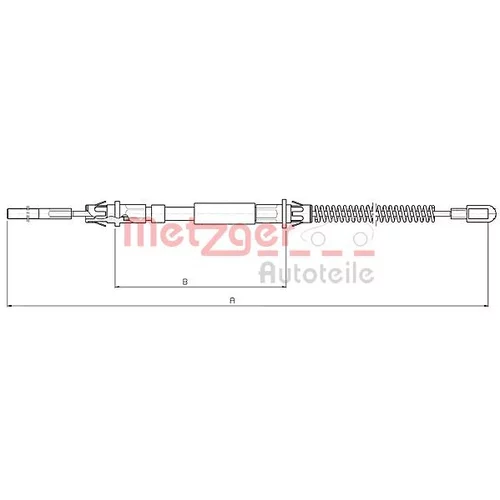 Ťažné lanko parkovacej brzdy METZGER 10.5973