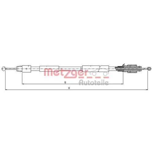 Ťažné lanko parkovacej brzdy METZGER 10.7630