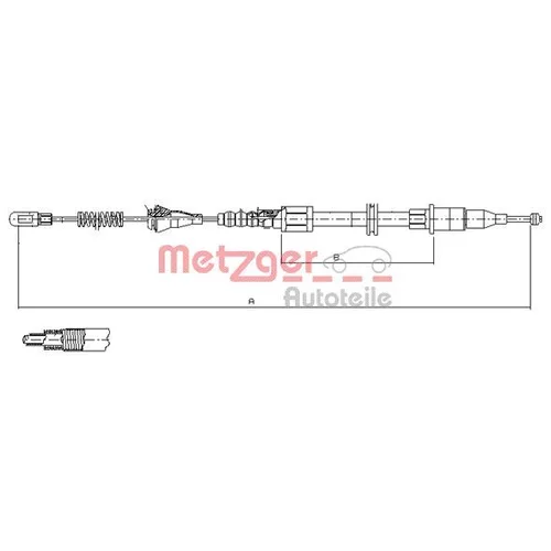 Ťažné lanko parkovacej brzdy 11.5753 /METZGER/ - obr. 1