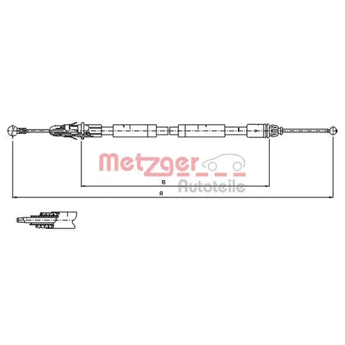 Ťažné lanko parkovacej brzdy METZGER 11.6805