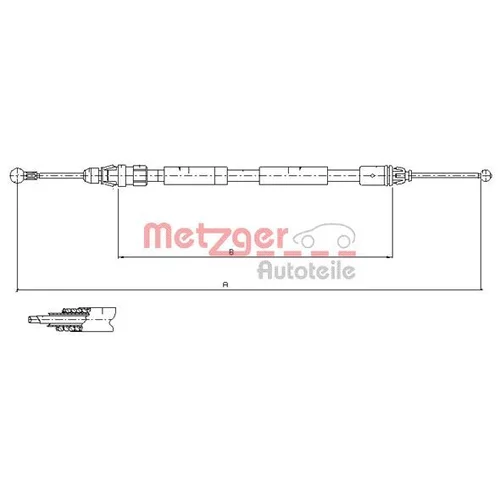 Ťažné lanko parkovacej brzdy METZGER 11.6808