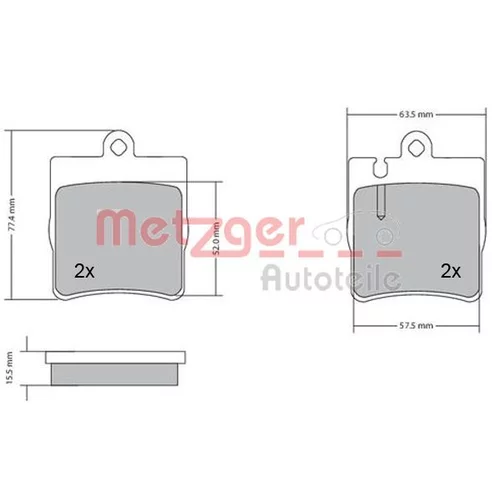 Sada brzdových platničiek kotúčovej brzdy METZGER 1170064