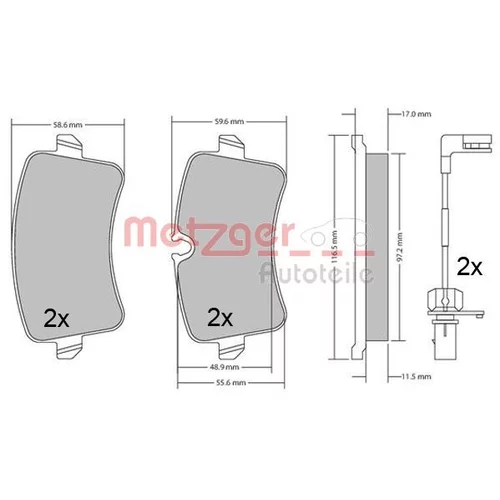 Sada brzdových platničiek kotúčovej brzdy METZGER 1170688