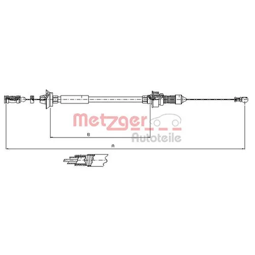 Plynové lanko METZGER 1173.7