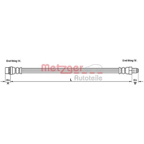 Brzdová hadica METZGER 4110263