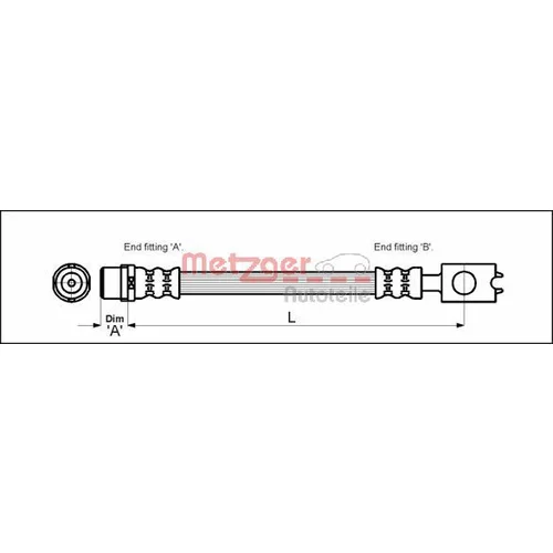 Brzdová hadica 4116222 /METZGER/ - obr. 1