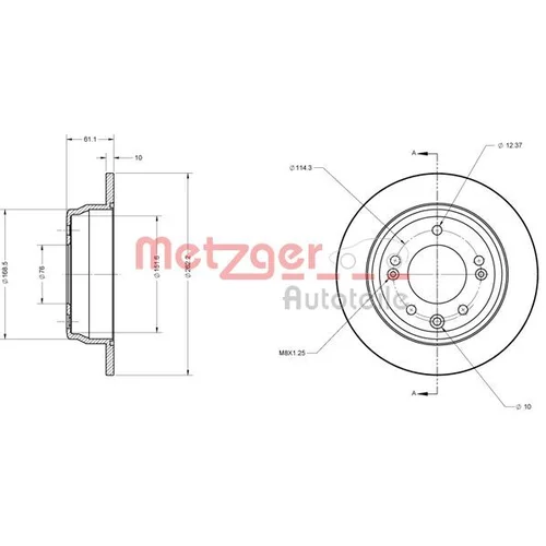 Brzdový kotúč METZGER 6110107