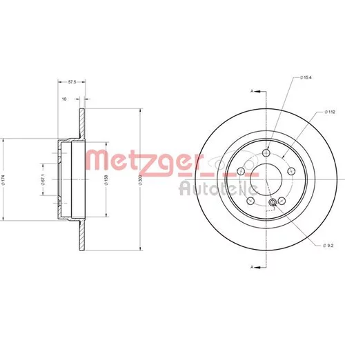 Brzdový kotúč 6110209 /METZGER/