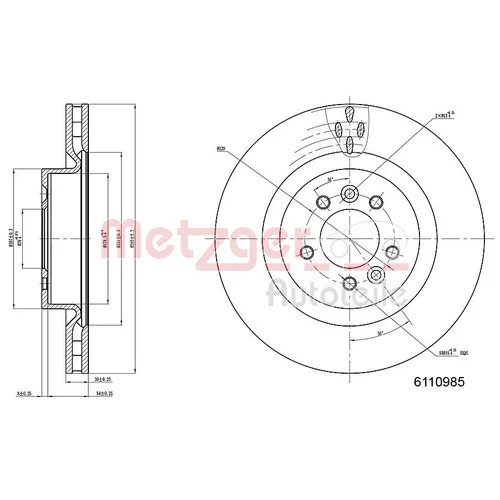 Brzdový kotúč METZGER 6110985