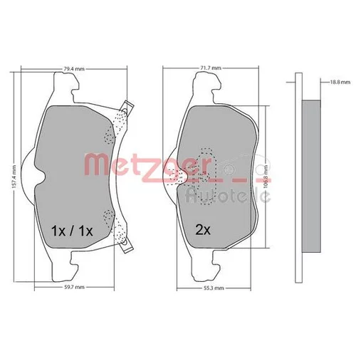 Sada brzdových platničiek kotúčovej brzdy METZGER 1170091