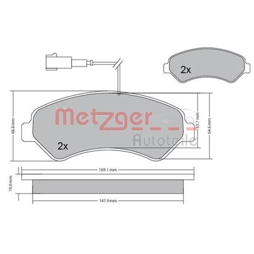 Sada brzdových platničiek kotúčovej brzdy 1170591 /METZGER/ - obr. 2