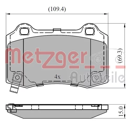 Sada brzdových platničiek kotúčovej brzdy 1170964 /METZGER/ - obr. 2