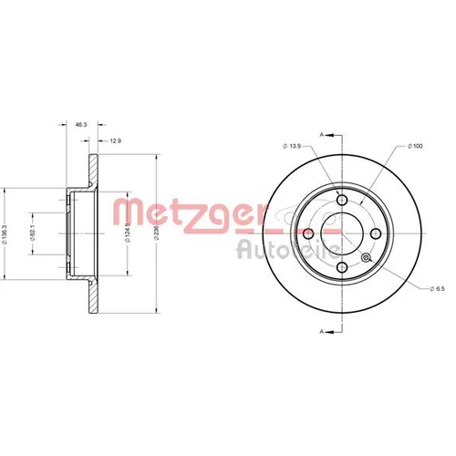 Brzdový kotúč METZGER 6110309
