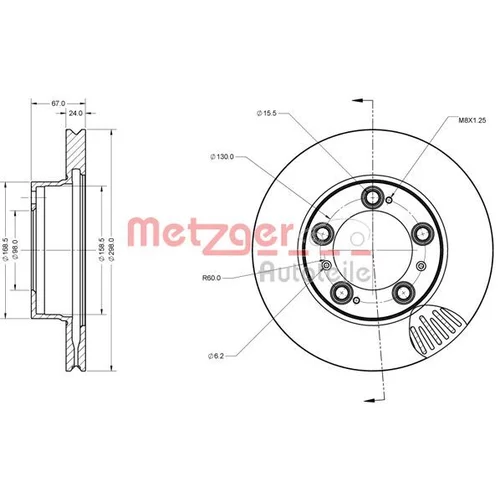 Brzdový kotúč METZGER 6110477