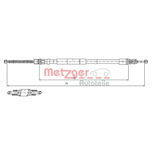 Ťažné lanko parkovacej brzdy METZGER 11.6799