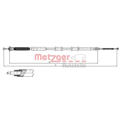 Ťažné lanko parkovacej brzdy METZGER 12.0718
