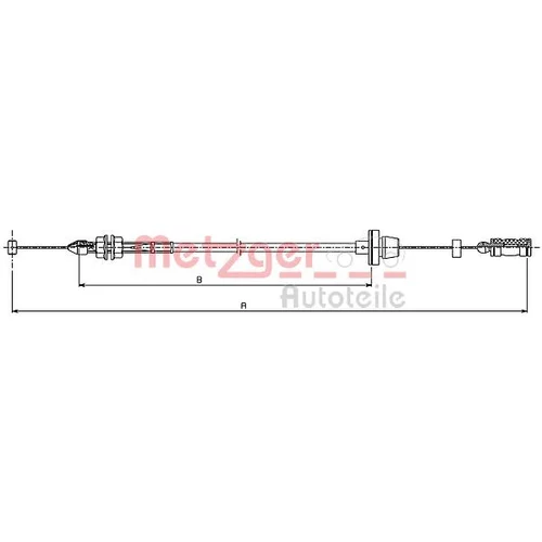 Plynové lanko METZGER 1403.7
