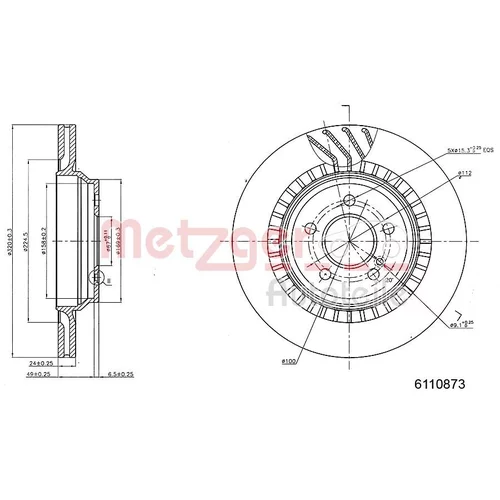 Brzdový kotúč 6110873 /METZGER/