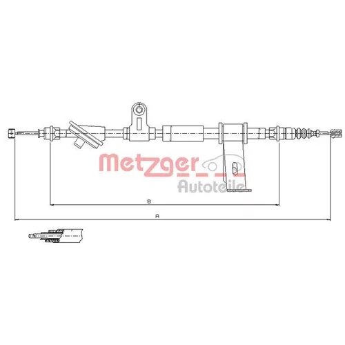 Ťažné lanko parkovacej brzdy METZGER 12.0102