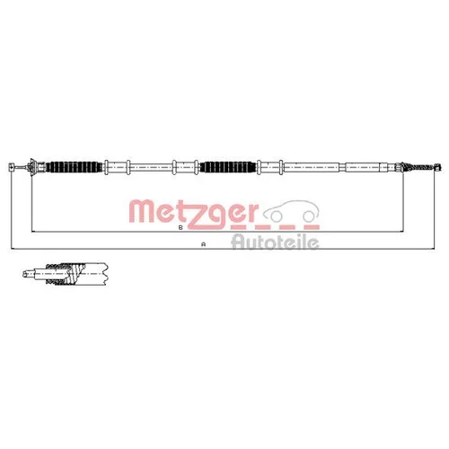 Ťažné lanko parkovacej brzdy 12.0736 /METZGER/