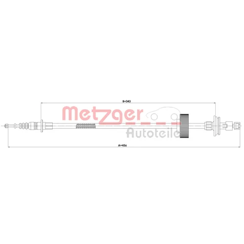 Ťažné lanko parkovacej brzdy 1E.ME002 /METZGER/ - obr. 1