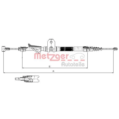 Ťažné lanko parkovacej brzdy METZGER 451.2