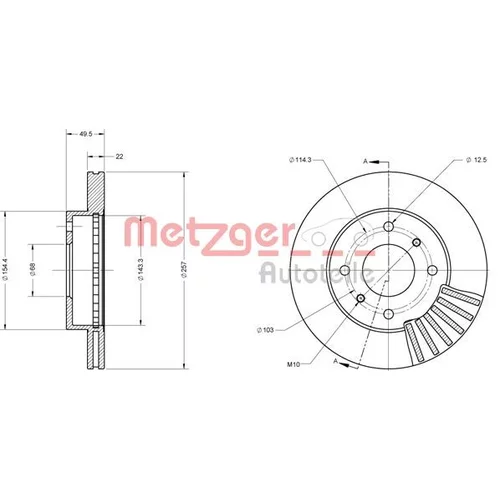 Brzdový kotúč METZGER 6110312