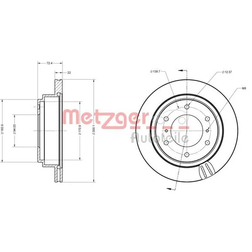 Brzdový kotúč METZGER 6110549