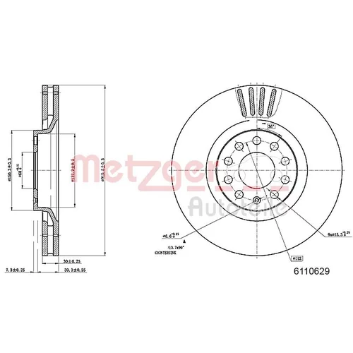 Brzdový kotúč METZGER 6110629