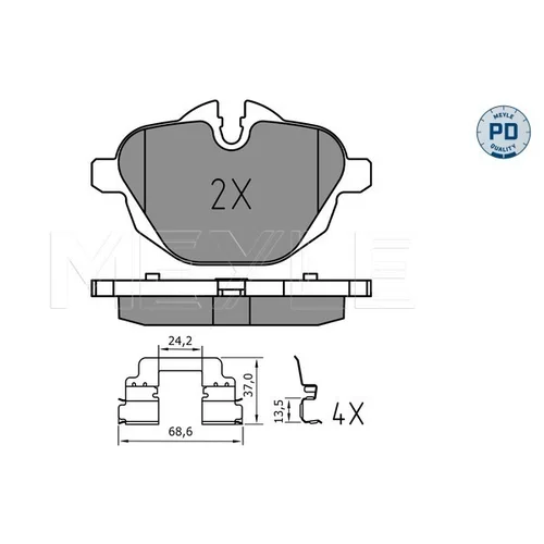 Sada brzdových platničiek kotúčovej brzdy 025 245 6118/PD /MEYLE/ - obr. 2
