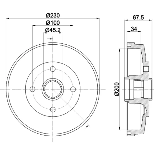 Brzdový bubon MINTEX MBD345