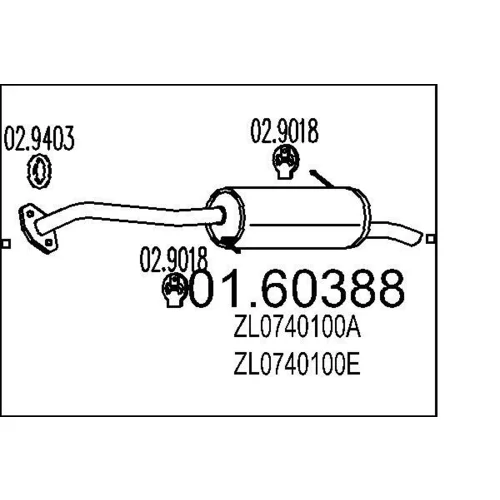 Koncový tlmič výfuku MTS 01.60388
