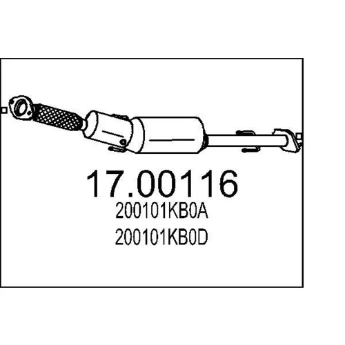 Filter sadzí/pevných častíc výfukového systému MTS 17.00116