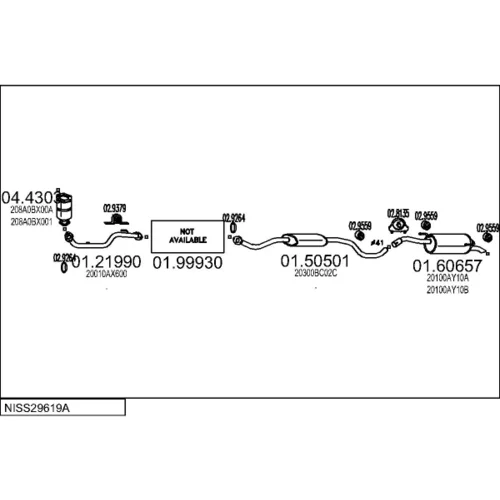 Výfukový systém MTS NISS29619A017180