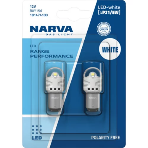 Žiarovka LED NARVA P21/5W 12V biela 6000K sada 2ks