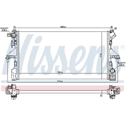 Chladič motora 606169 /NISSENS/ - obr. 4