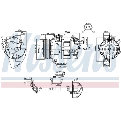 Kompresor klimatizácie 89086 /NISSENS/ - obr. 4