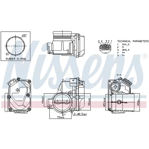 Hrdlo škrtiacej klapky 955187 /NISSENS/ - obr. 5
