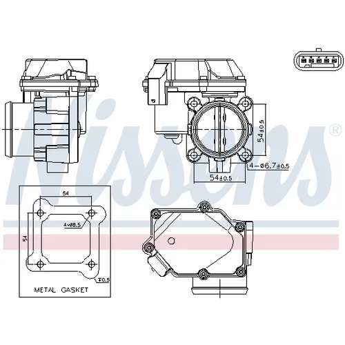 Hrdlo škrtiacej klapky 955260 /NISSENS/ - obr. 5