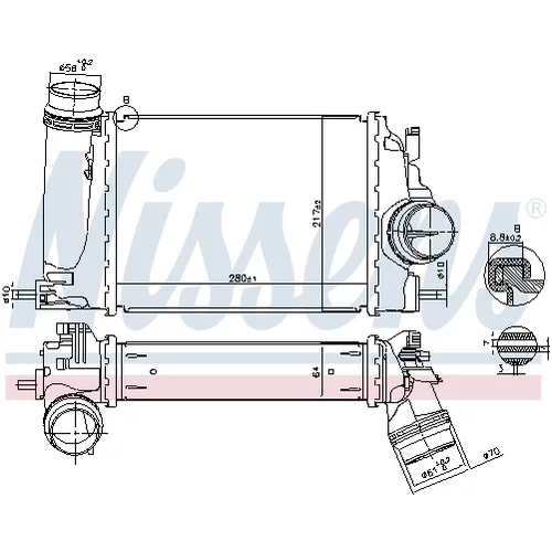 Chladič plniaceho vzduchu 961266 /NISSENS/ - obr. 4