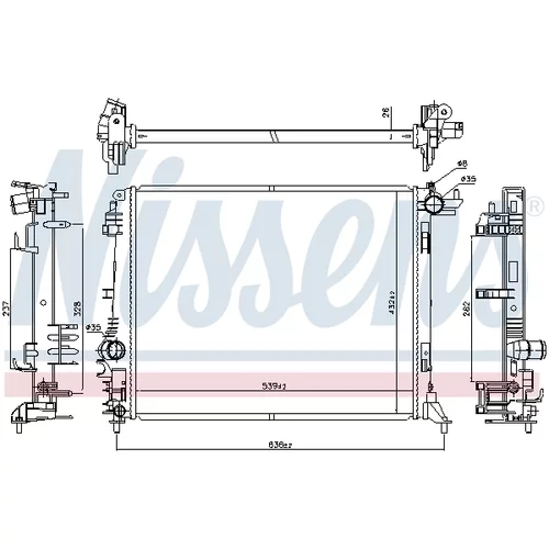 Chladič motora 606473 /NISSENS/ - obr. 5