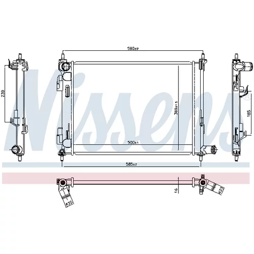 Chladič motora 606733 /NISSENS/ - obr. 4